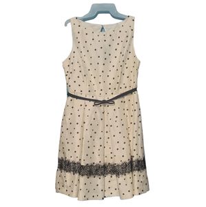 White and black polka dot dress